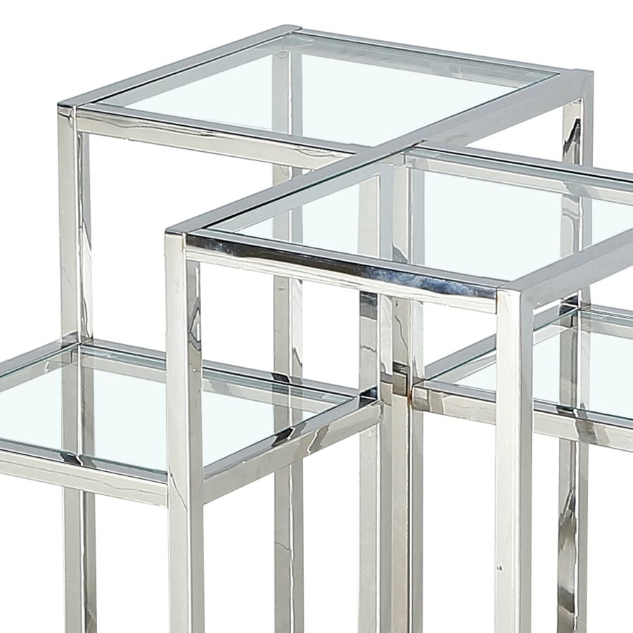 Table d'appoint Casini en argent ( Meuble Mtl )