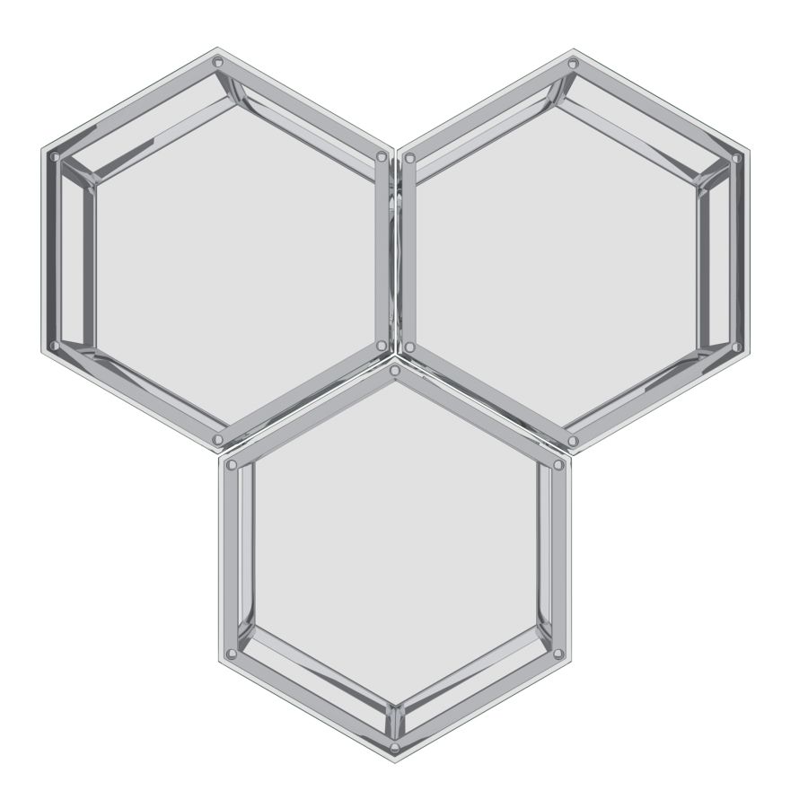 Ensemble de table d'appoint 3 pièces Fleur en argent ( Meuble Mtl )