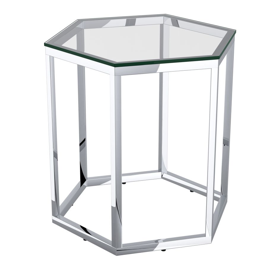 Ensemble de table d'appoint Fleur 4 pièces en argent ( Meuble Mtl ) 