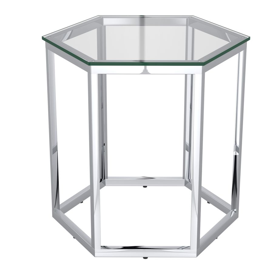 Ensemble de table d'appoint Fleur 4 pièces en argent ( Meuble Mtl ) 