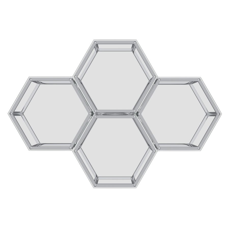 Ensemble de table d'appoint Fleur 4 pièces en argent ( Meuble Mtl ) 