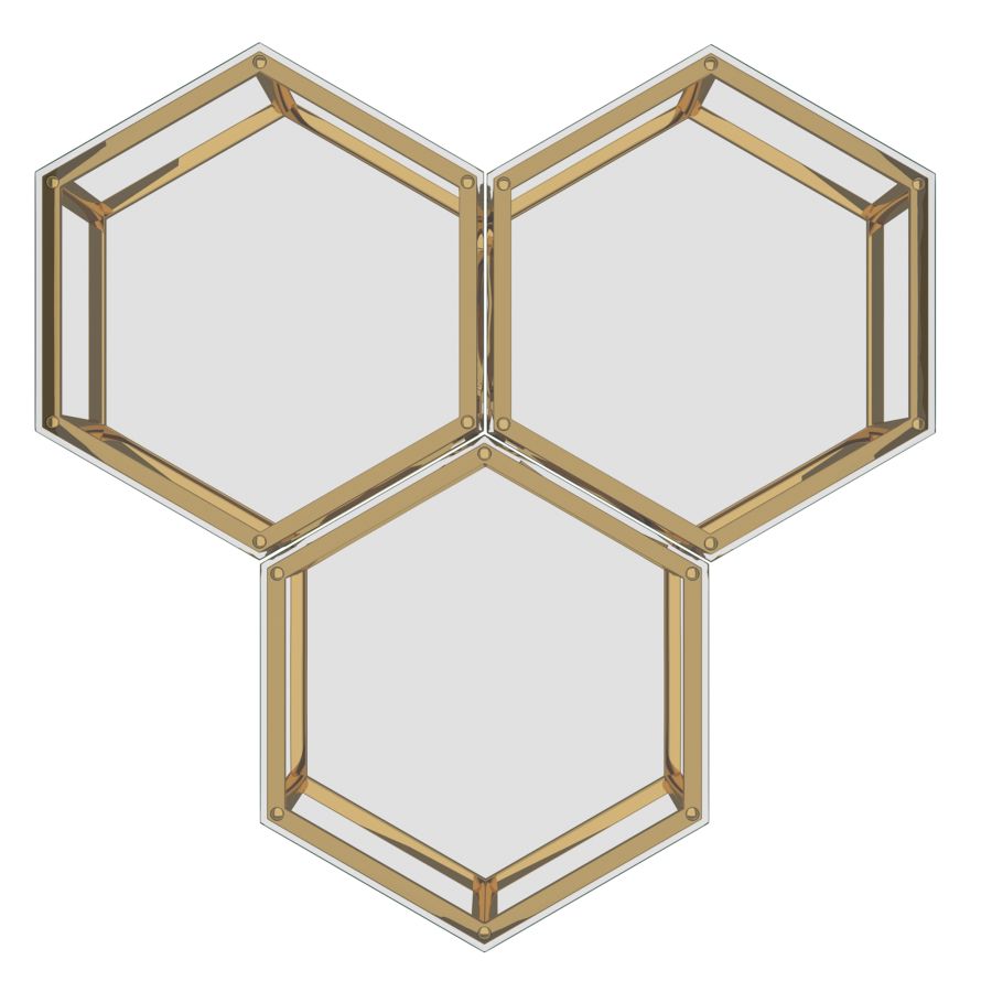 Ensemble de table d'appoint 3 pièces Fleur en or ( Meuble Mtl )