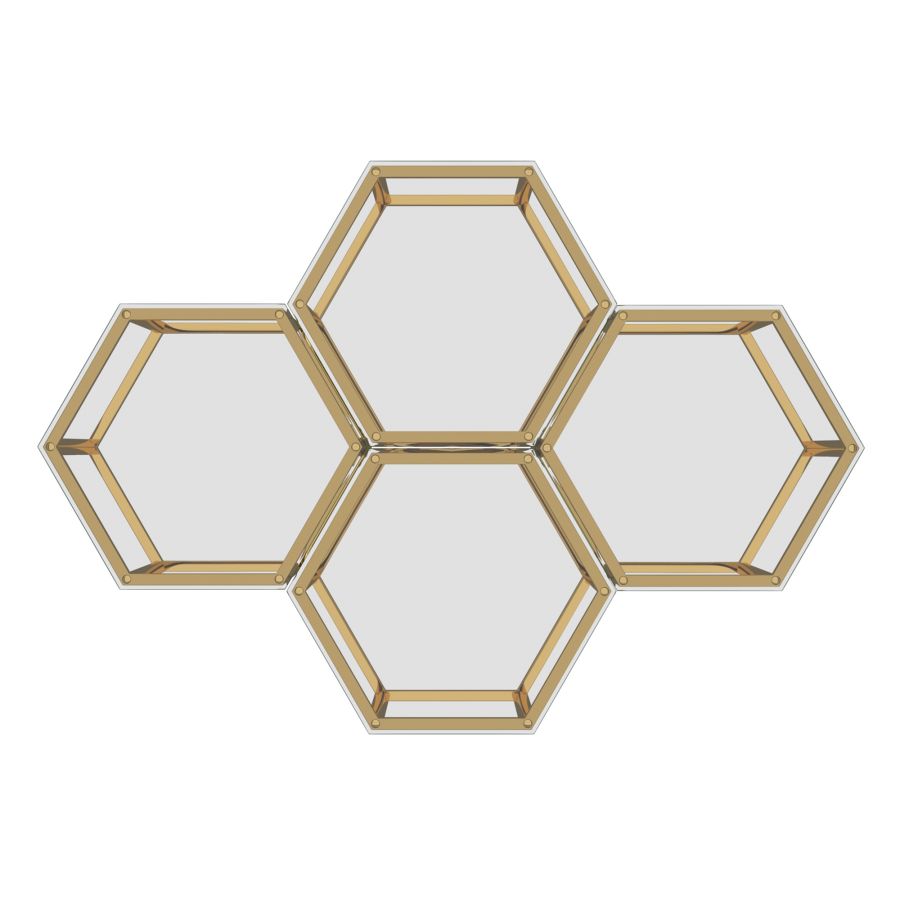 Ensemble de table d'appoint Fleur 4 pièces en or ( Meuble Mtl ) 