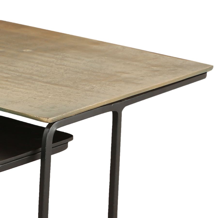 Ensemble de table d'appoint Bristol 3 pièces en or antique et noir