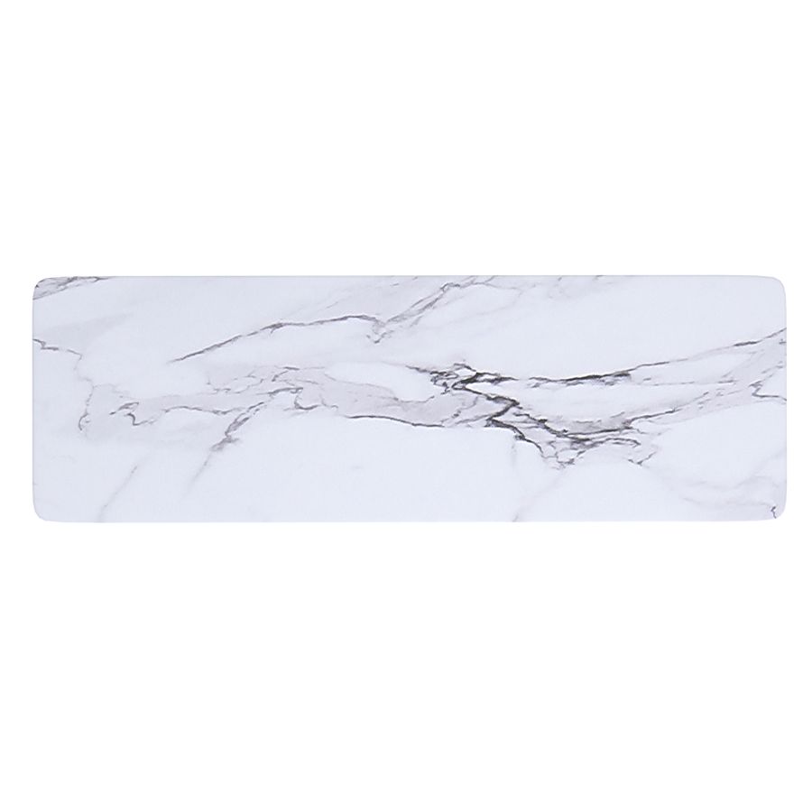 Table console Emery à 2 niveaux en faux marbre blanc ( Meuble Mtl ) 