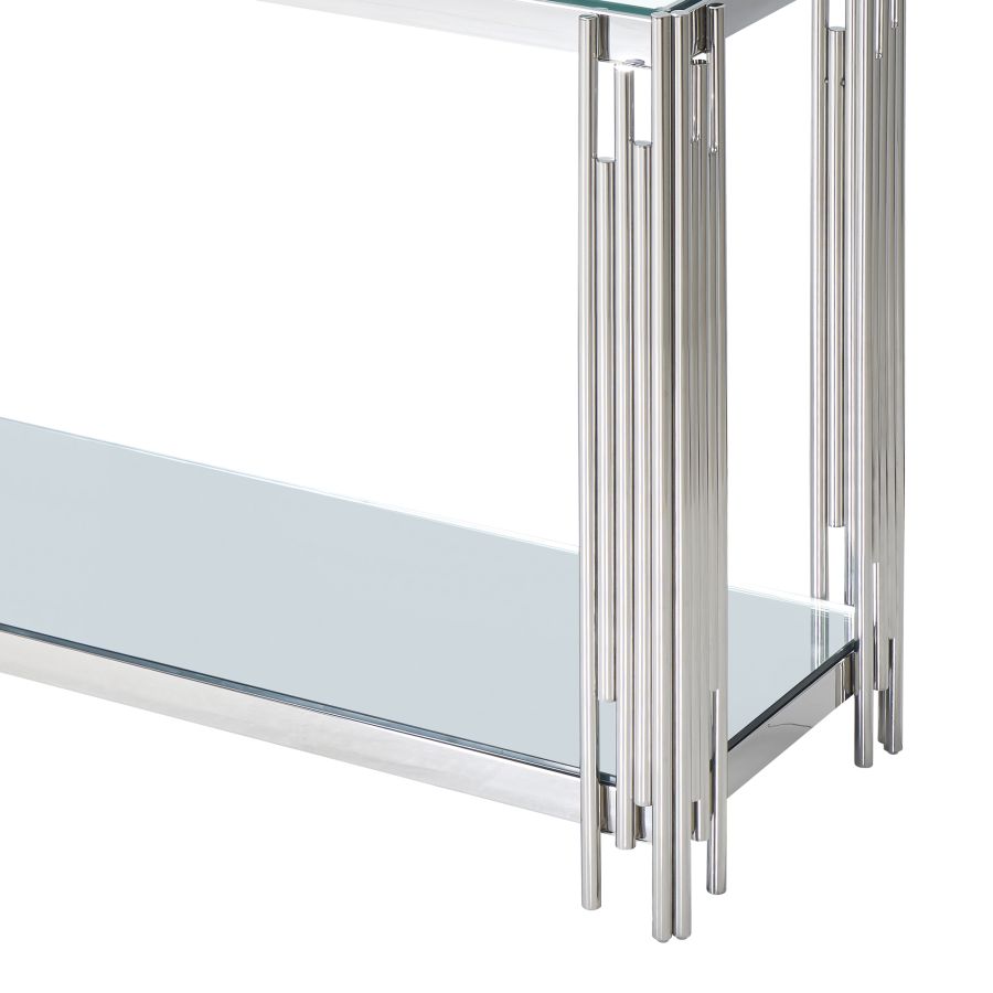 Table console Estrel en argent ( Meuble Mtl )