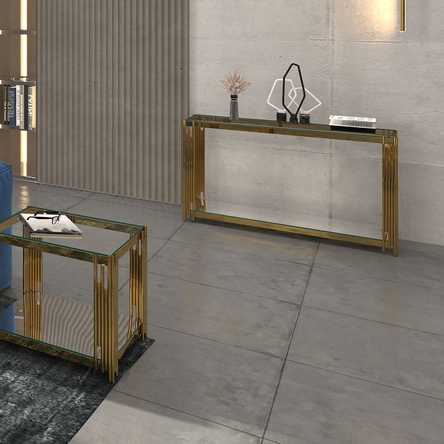 Table console Estrel en or ( Meuble Mtl )