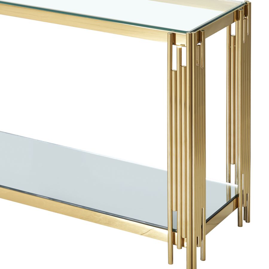 Table console Estrel en or ( Meuble Mtl )