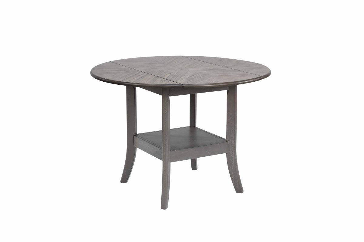 Table à manger en chêne Tulita à abattants - Chêne et Gris