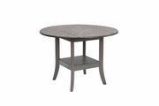Table à manger en chêne Tulita à abattants - Chêne et Gris