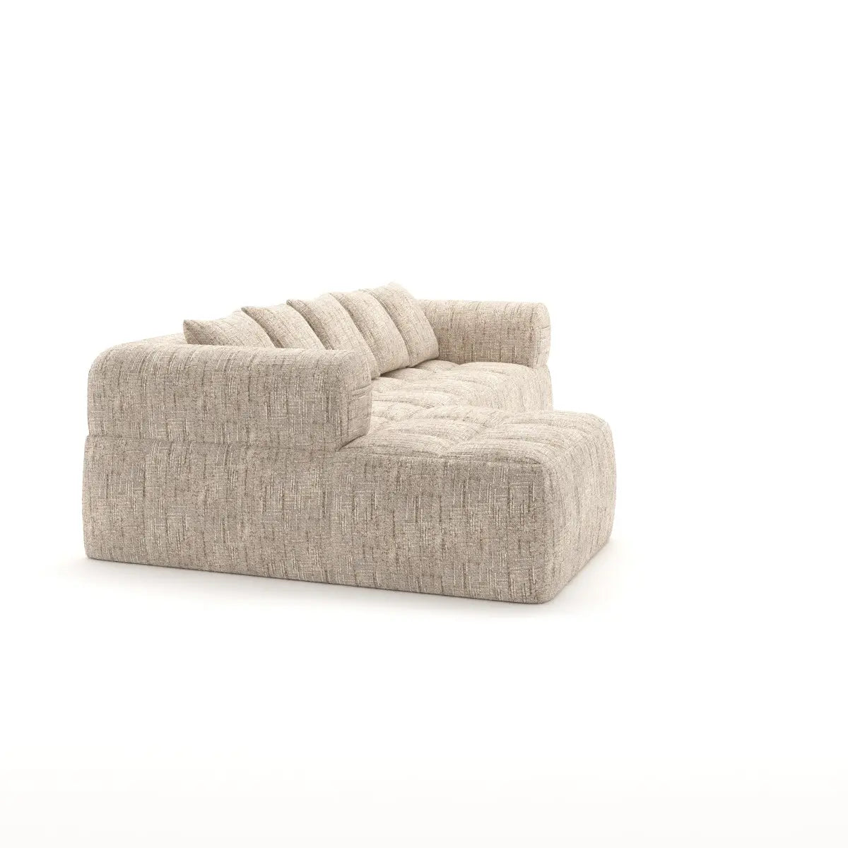 Sectionnel en tissu taupe | Confort Pocket Coil et mousse 30D