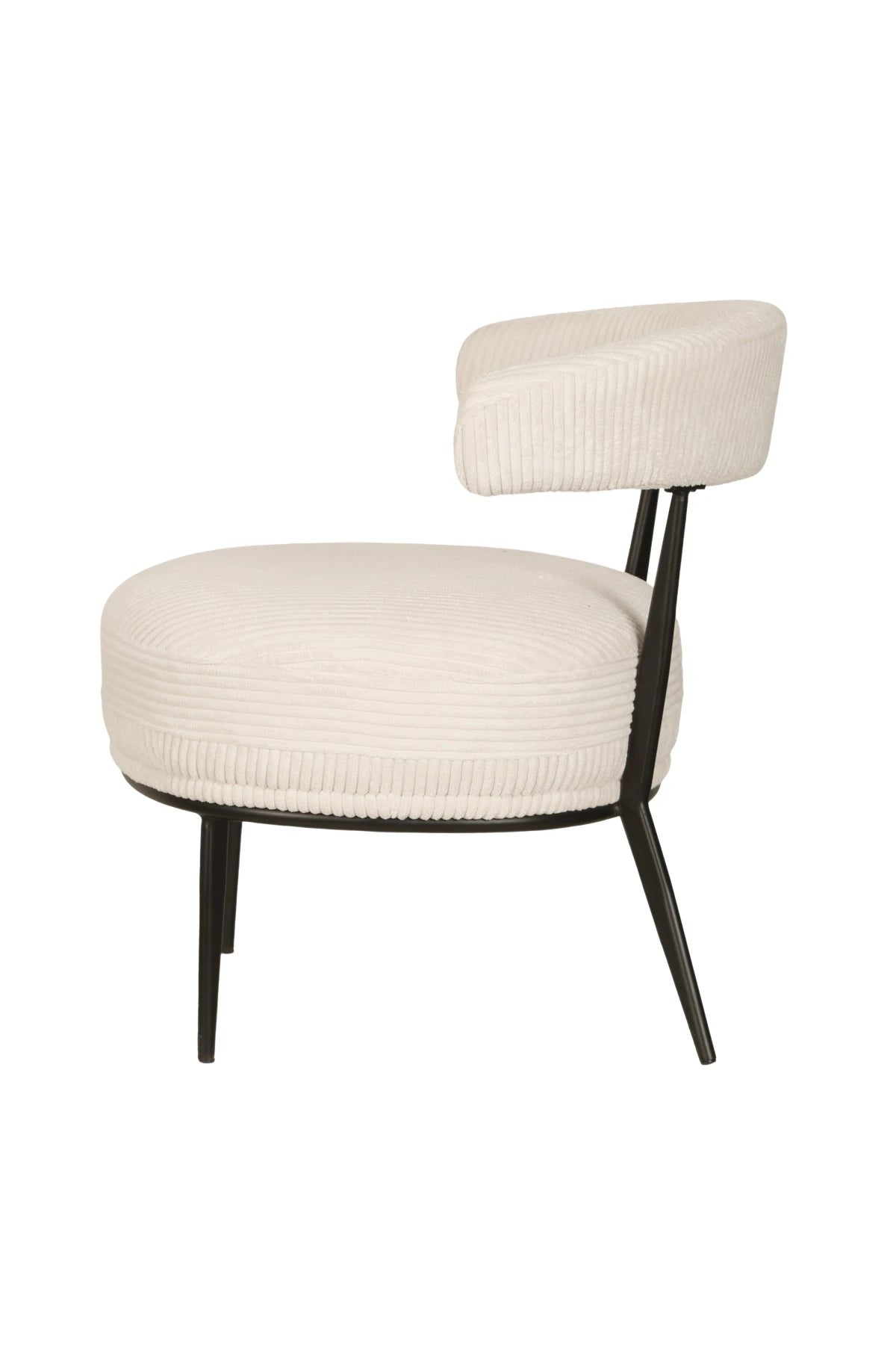 Fauteuil Ariana en Tissu Texturé Crème - Design Moderne