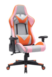 Fauteuil de gaming haute performance | Gris/Orange avec appui lombaire