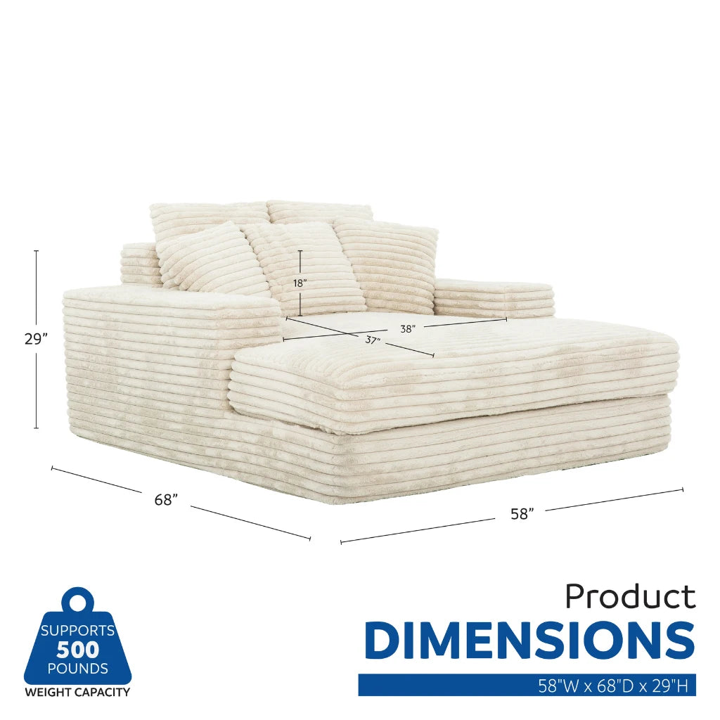 Chaise Snug par Sealy® | Confort Teddy Beige sans Assemblage
