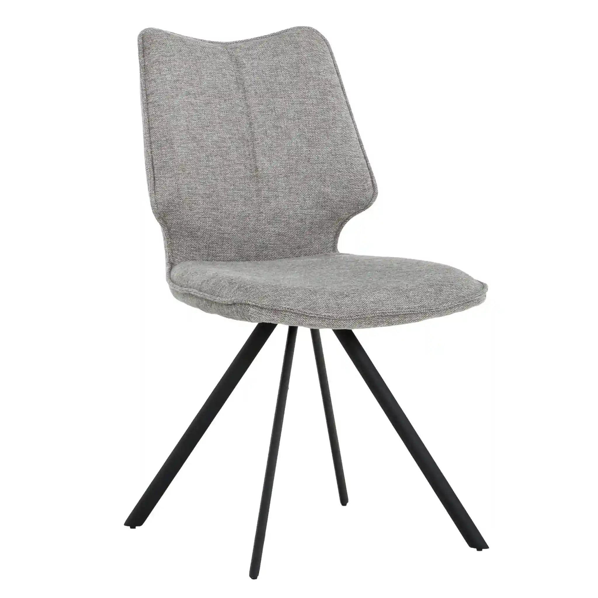 Primo Ensemble de 2 Chaises de Salle à Manger Confortables en Tissu Gris