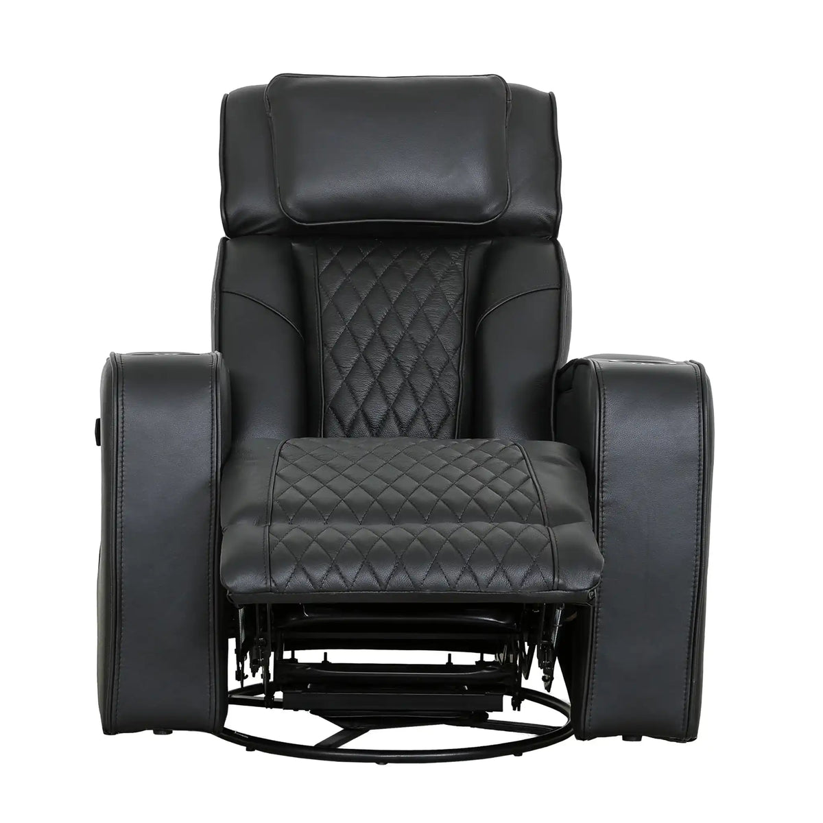 Primo Colton Fauteuil Berçant Pivotant Inclinable Cuir Noir