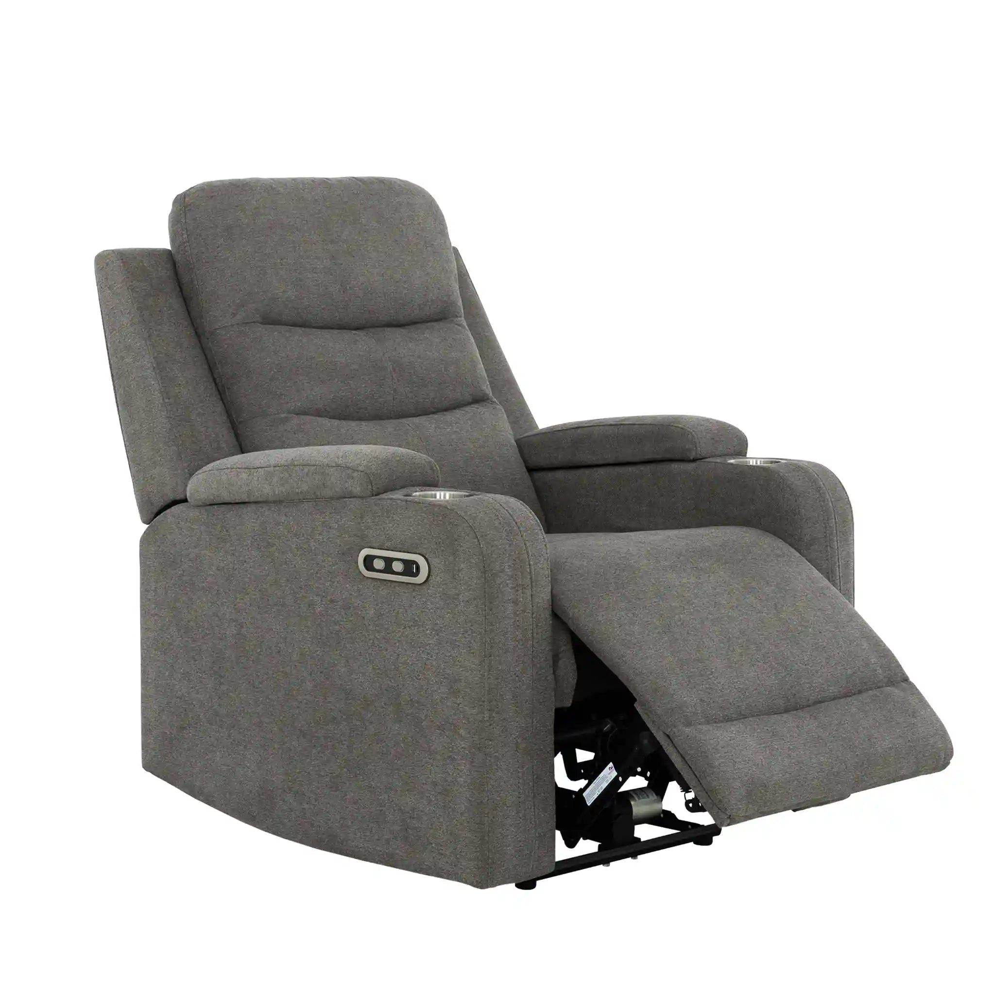 Primo Alfred Fauteuil Inclinable Électrique en Tissu Gris