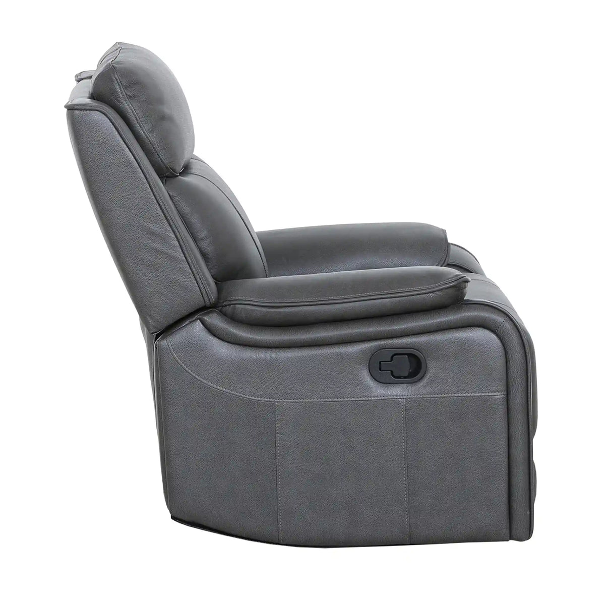 Primo Brindle Fauteuil Pivotant Berçant Inclinable Cuir Anthracite