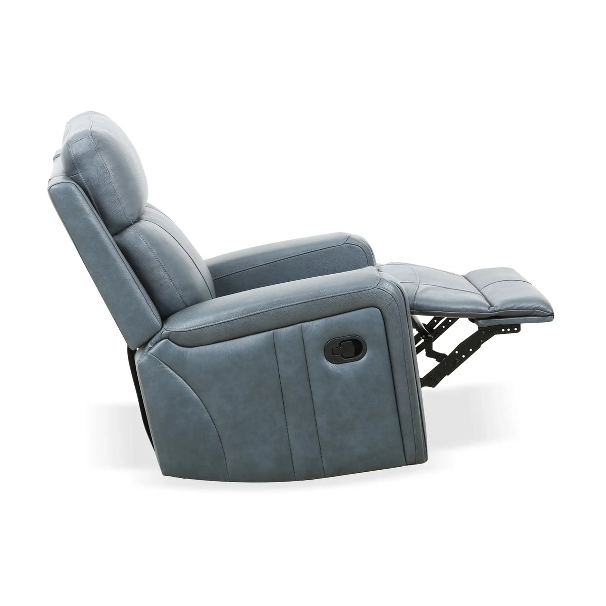 Primo Cavron Fauteuil Berçant Pivotant Inclinable en Cuir Bleu