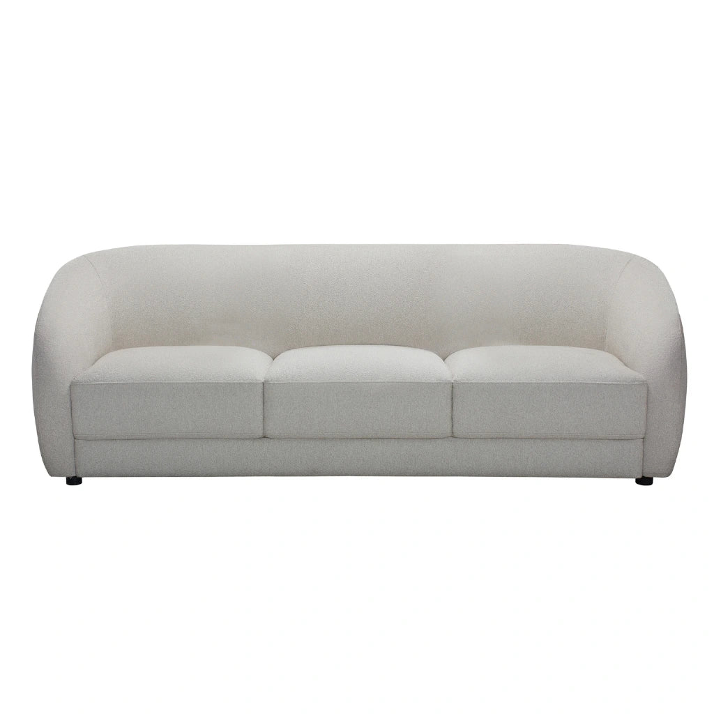 Canapé Sophy crème avec coussins – Style arrondi et spacieux