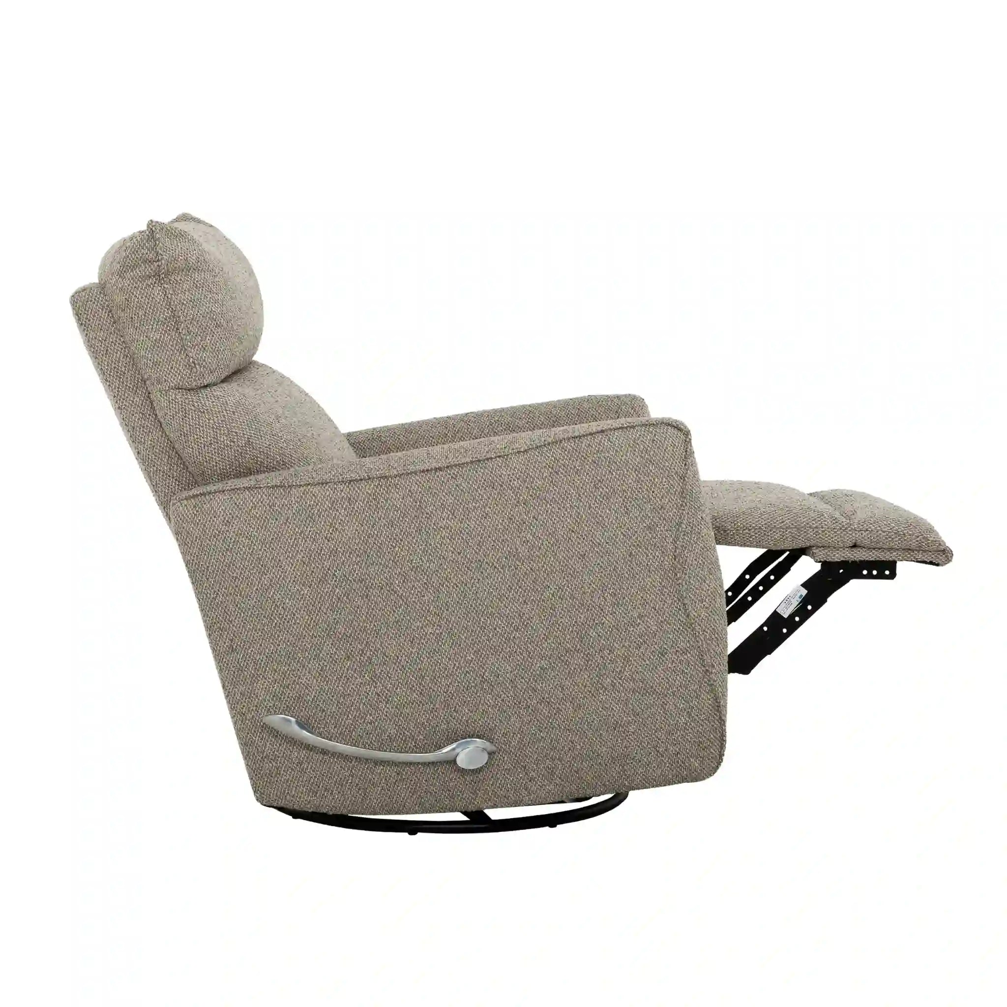 Primo Owen Fauteuil Berçant et Pivotant Inclinable en Tissu Beige