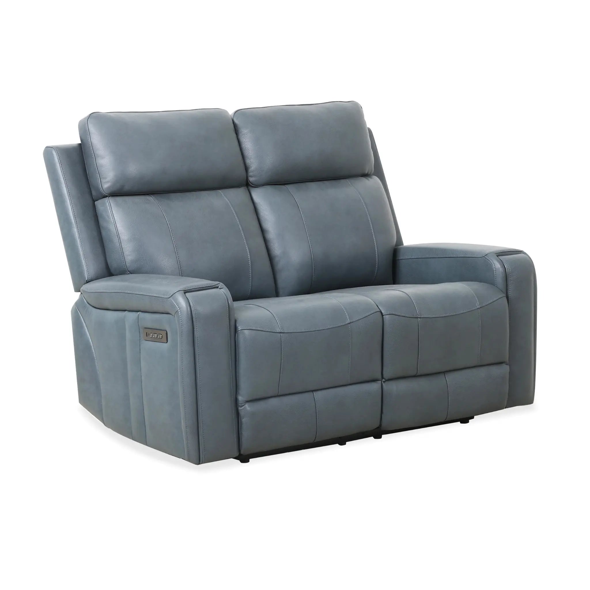 Cavron Causeuse Inclinable Électrique en Cuir Bleu