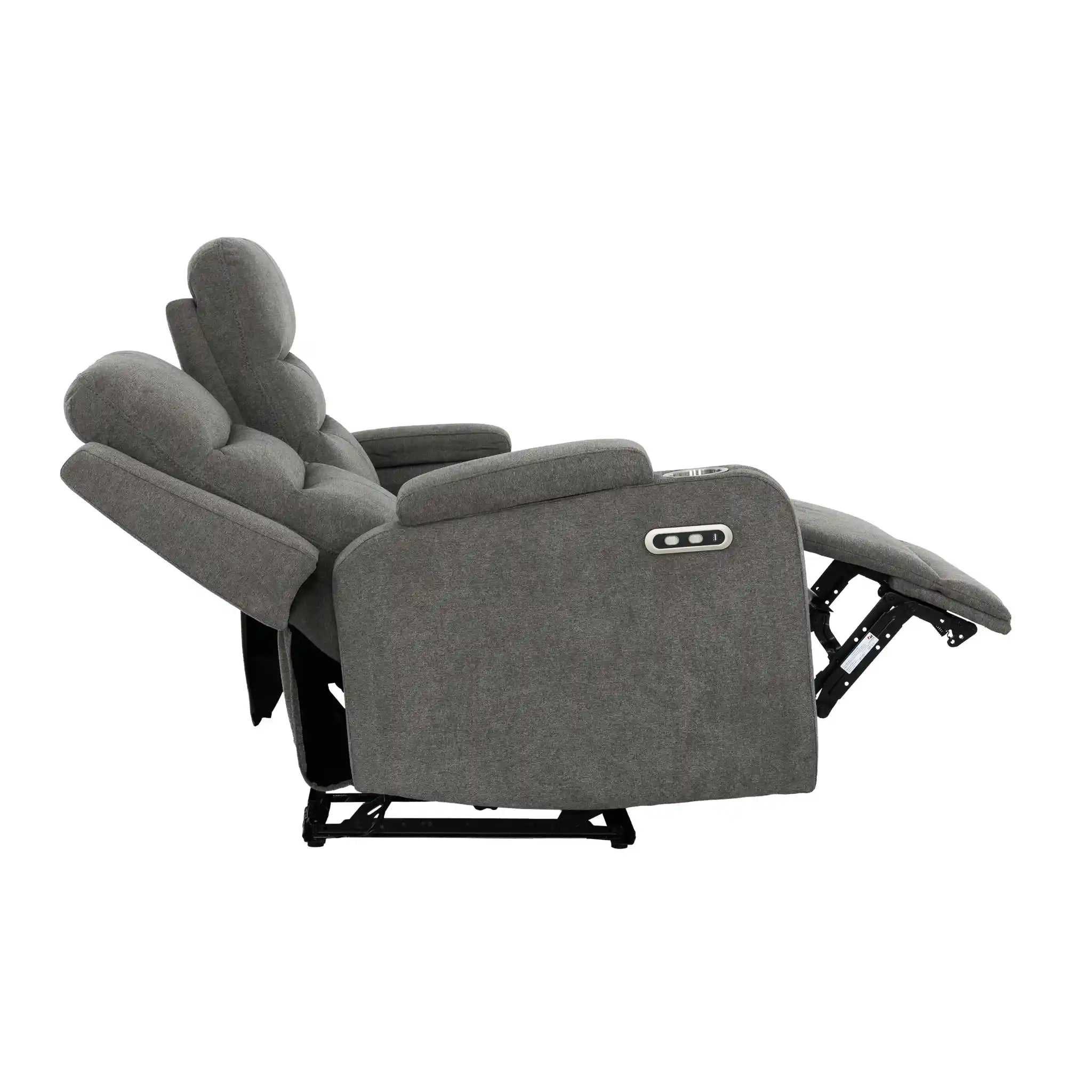 Primo Alfred Causeuse 2 Places Inclinable en Tissu Gris Axel