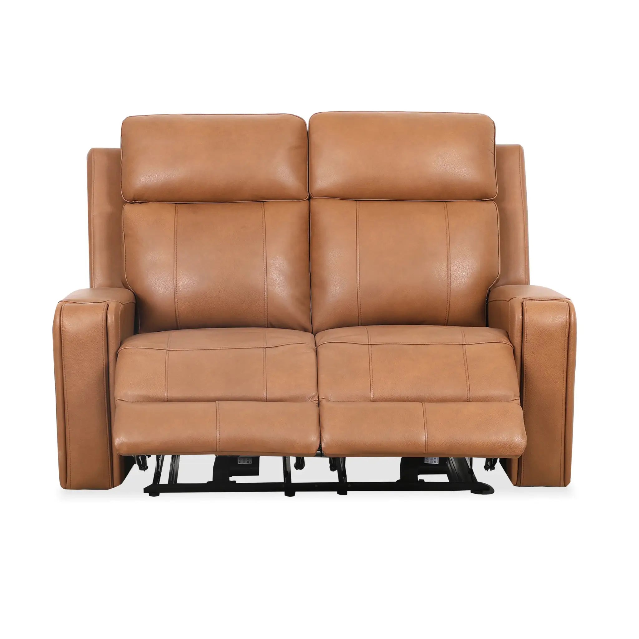Primo Cavron Causeuse en Cuir Véritable Inclinable Électrique Cognac