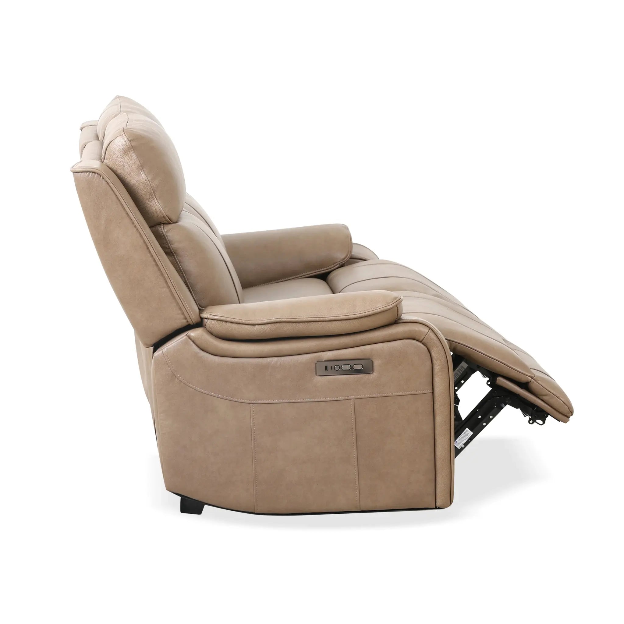 Primo Brindle Causeuse Inclinable en Cuir Taupe Électrique