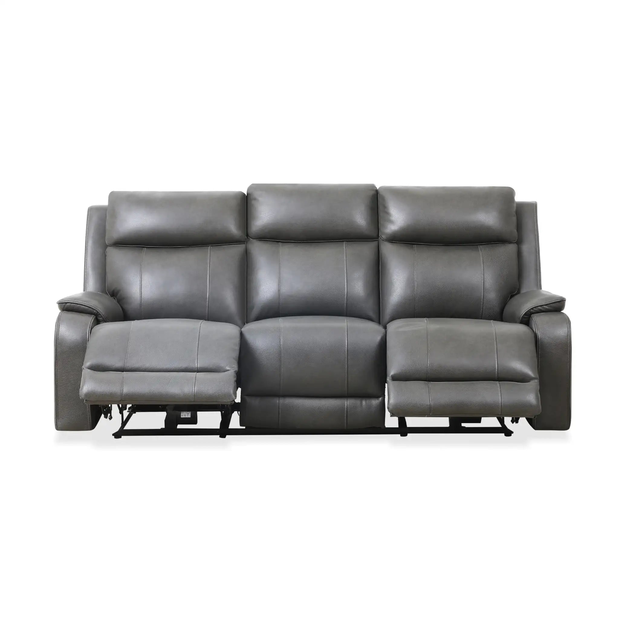 Primo Brindle Sofa Inclinable Électrique 3 Places en Cuir Anthracite