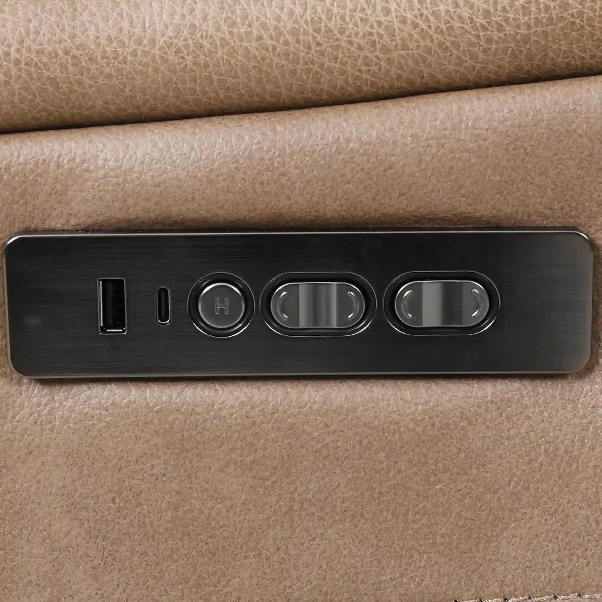 Primo Brindle Sofa avec Assises Inclinables Électriques Taupe