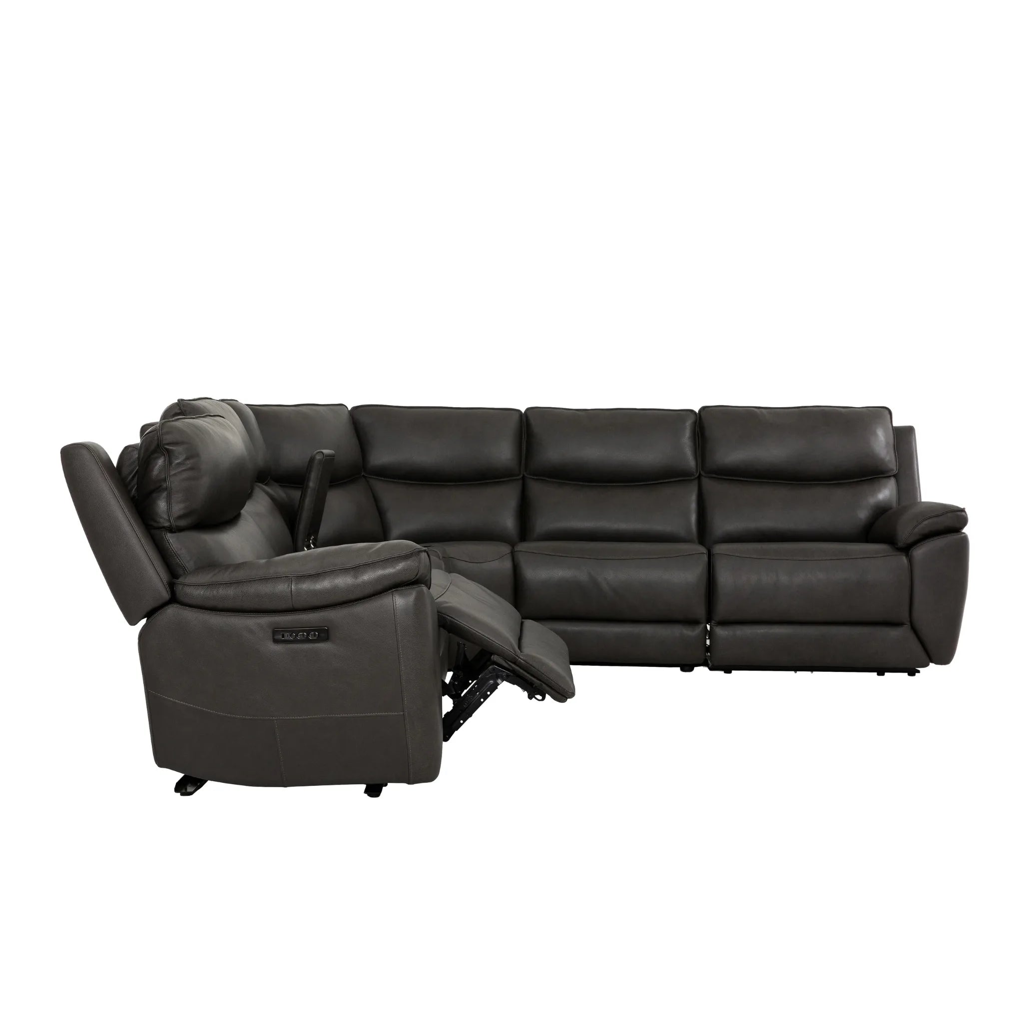 Primo Knox Sofa avec Assises Inclinables Électriques 6 Pièces Cuir Espresso