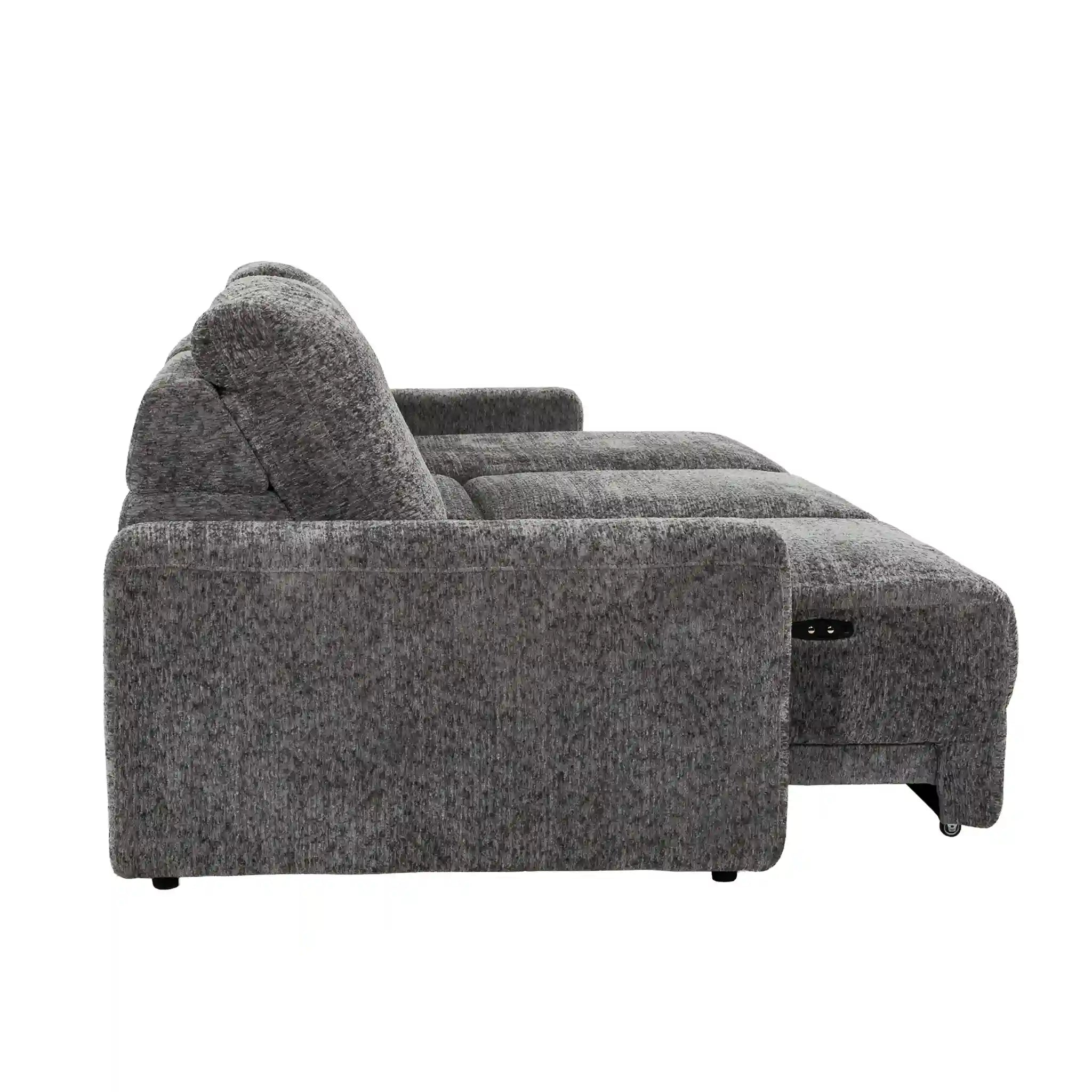Infinity Sofa avec Rangement et Assises Coulissantes Électriques Gris
