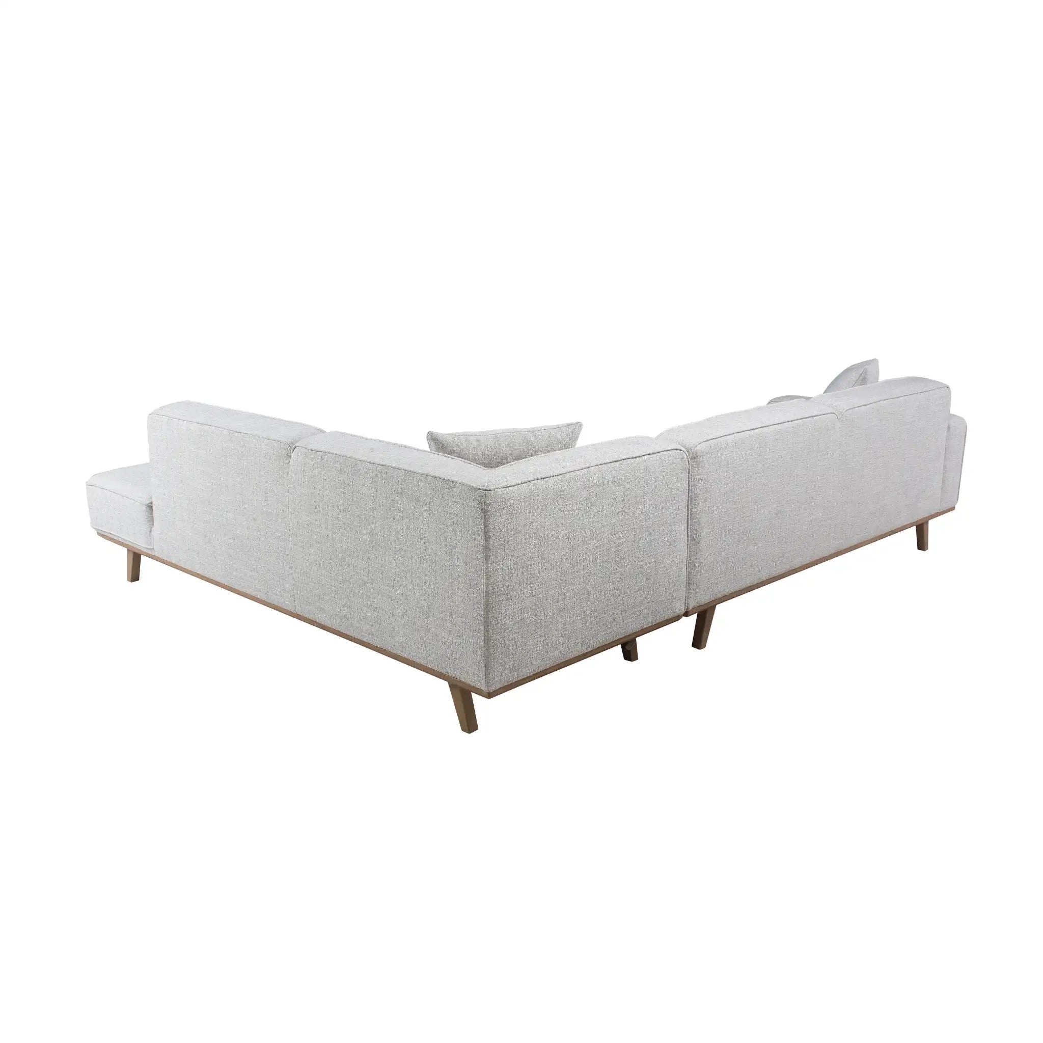 Durant Sofa Sectionnel Tissu Aspect Lin Méridienne Droite Huître