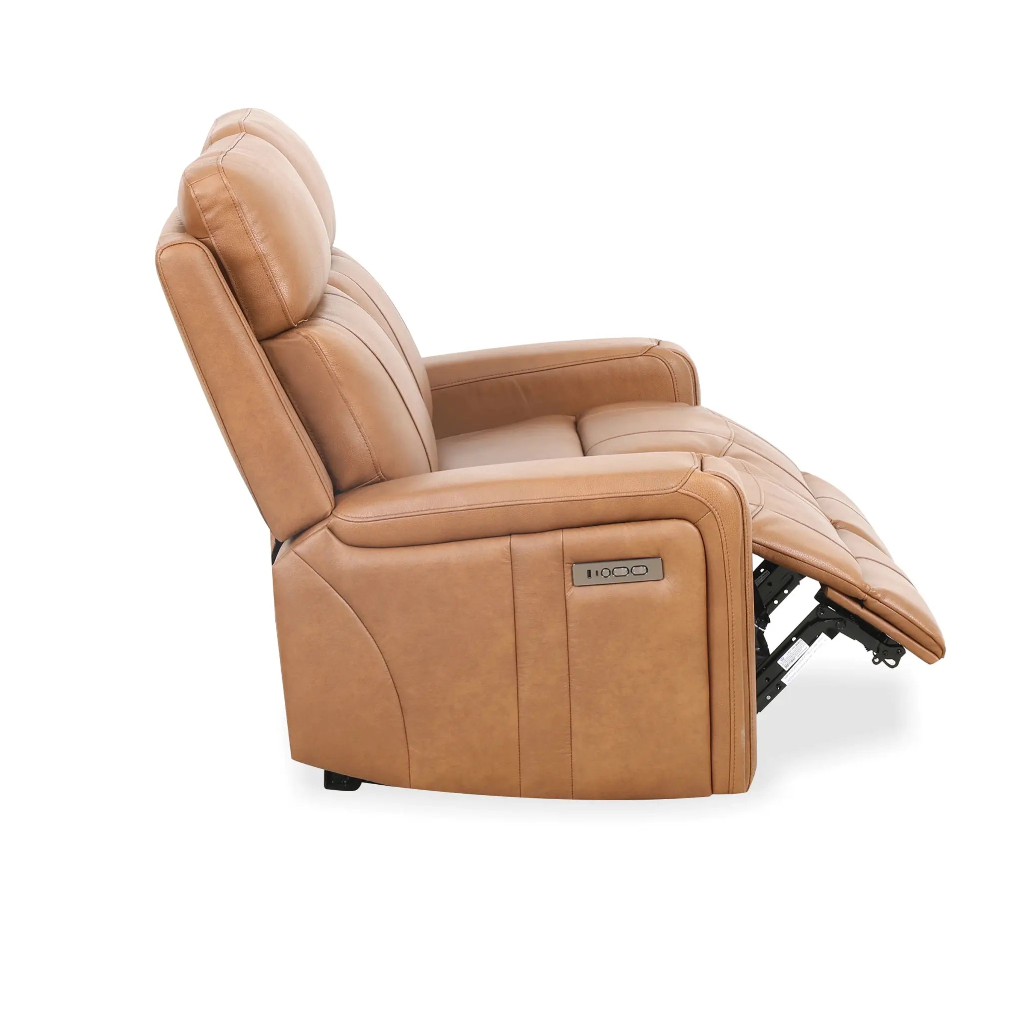 Primo Cavron Sofa Trois Places Inclinable Électrique Cognac