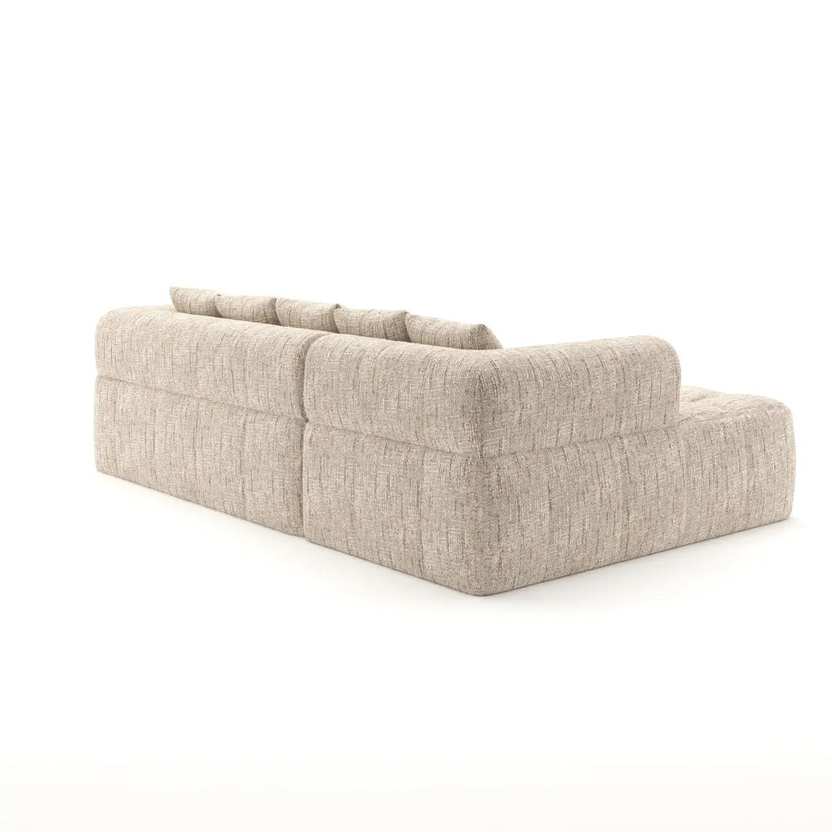 Sectionnel en tissu taupe | Confort Pocket Coil et mousse 30D