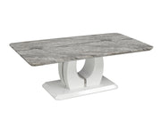 TABLE BASSE - BLANC/GRIS ( Meuble Mtl )