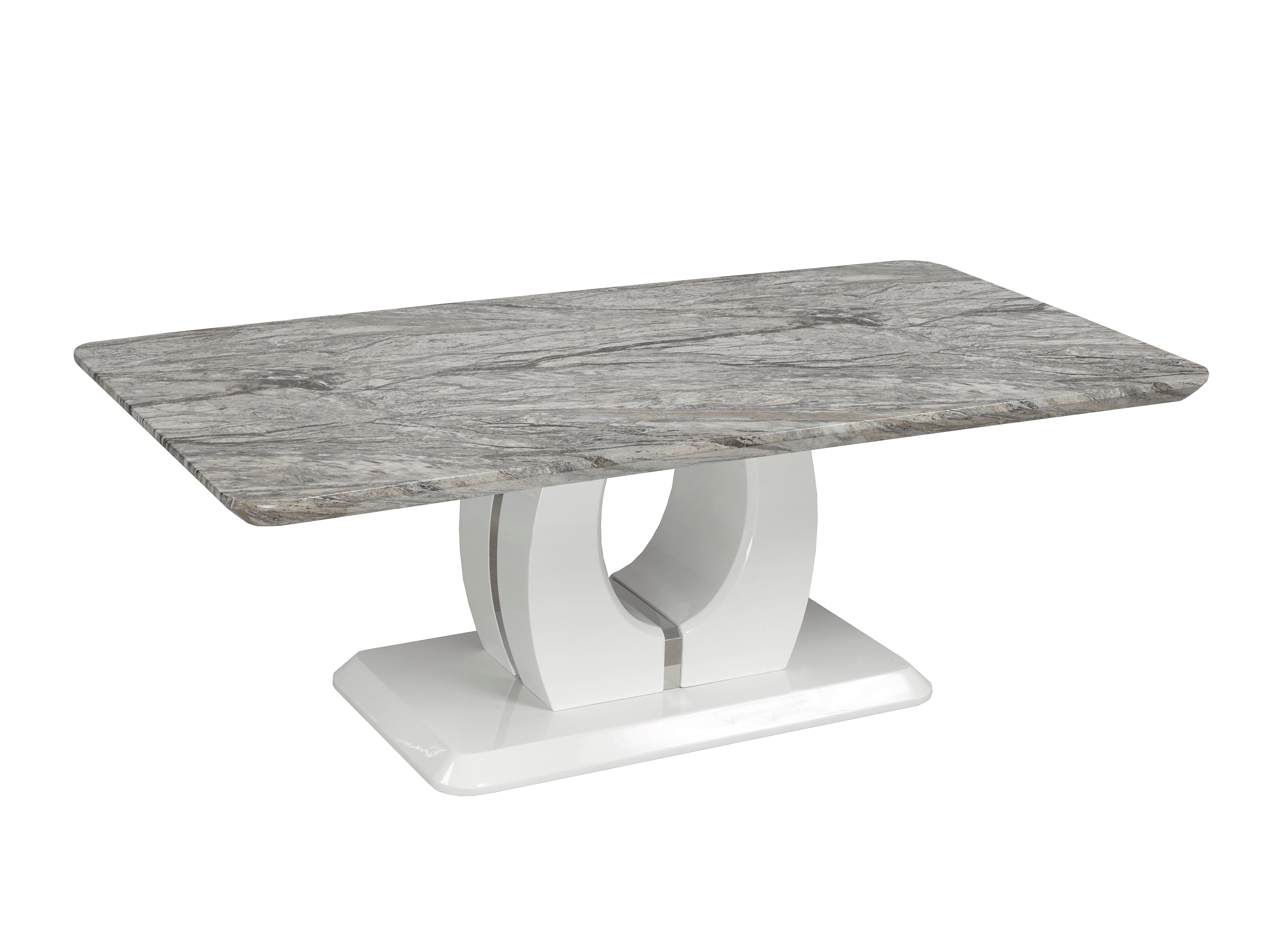 TABLE BASSE - BLANC/GRIS ( Meuble Mtl )