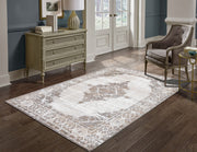 Tapis transitionnel Uptown 5x8 | Gris et Crème au fini utilisé