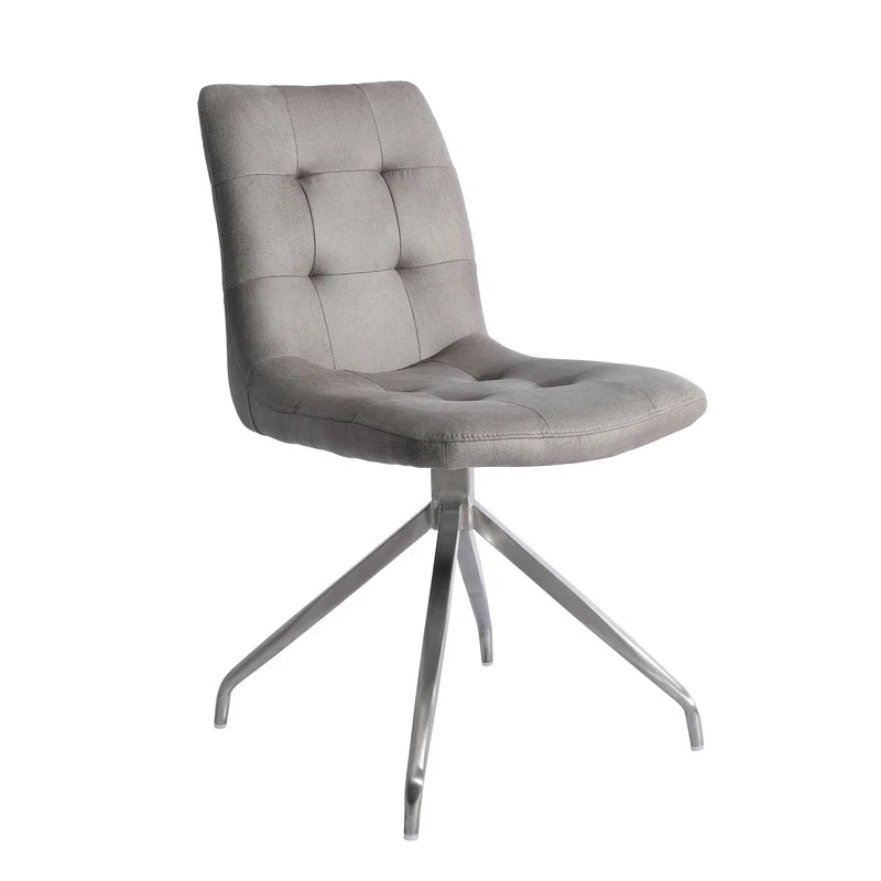 Ensemble de 2 chaises pivotantes 6145 - Gris et Chrome