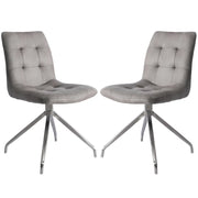 Ensemble de 2 chaises pivotantes 6145 - Gris et Chrome