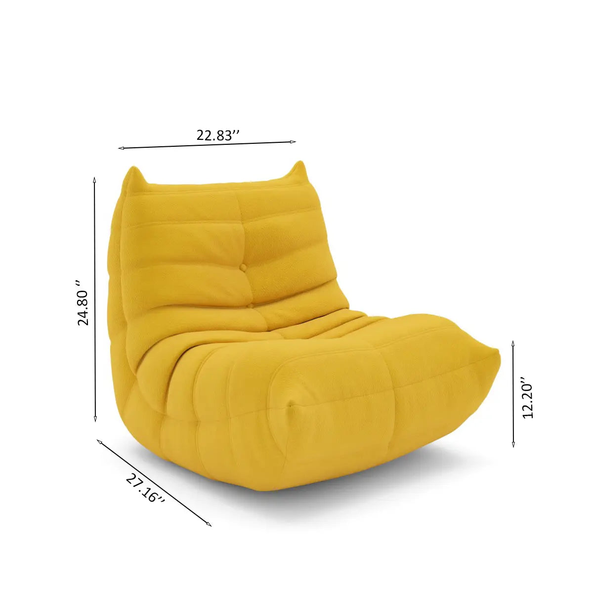 Petit fauteuil moderne pour enfant | Jaune Pâle et ressorts ensachés