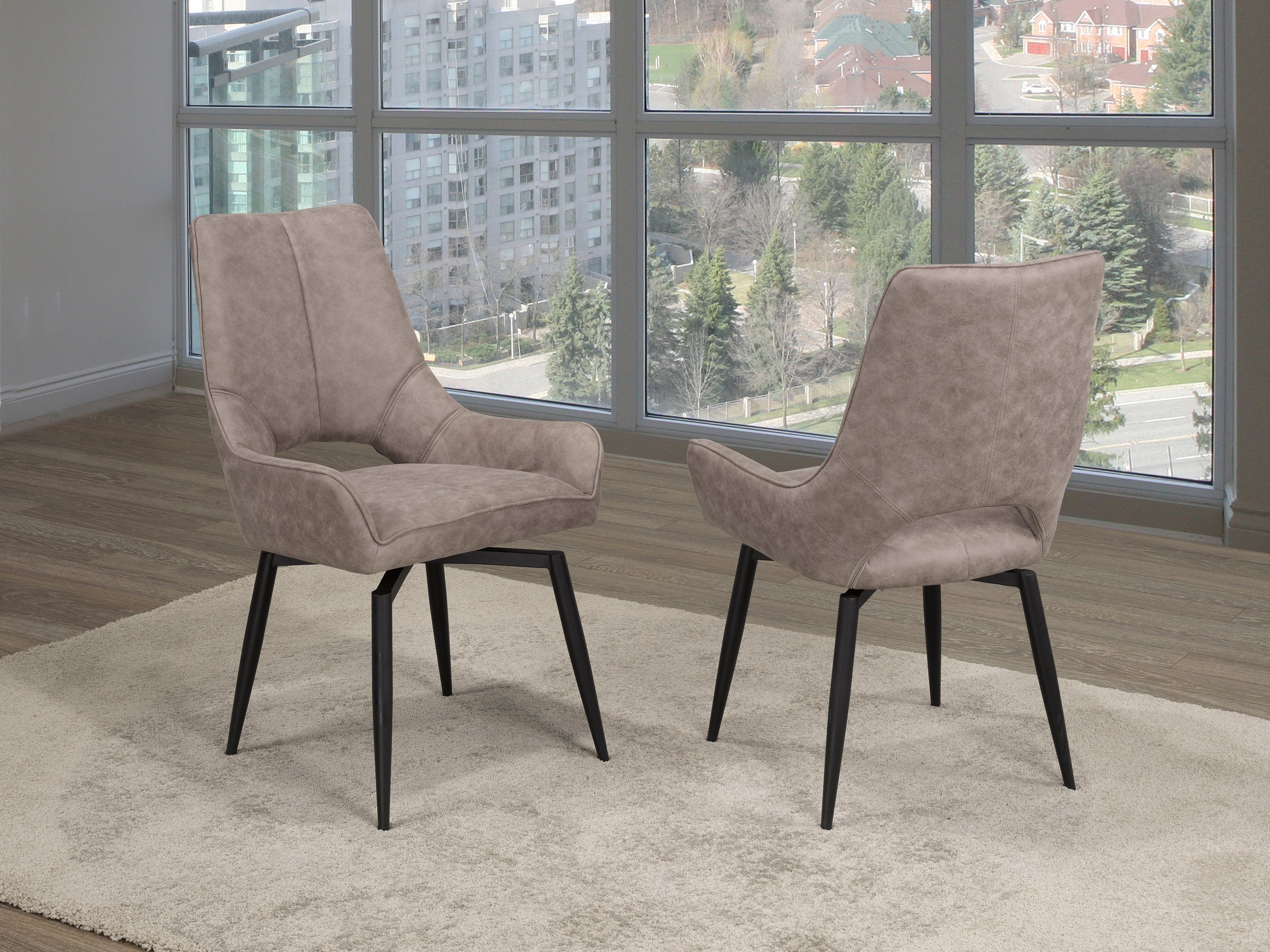 CHAISE DE SALLE À MANGER, JEU DE 2 - BRUN ANTIQUE ( Meuble Mtl )