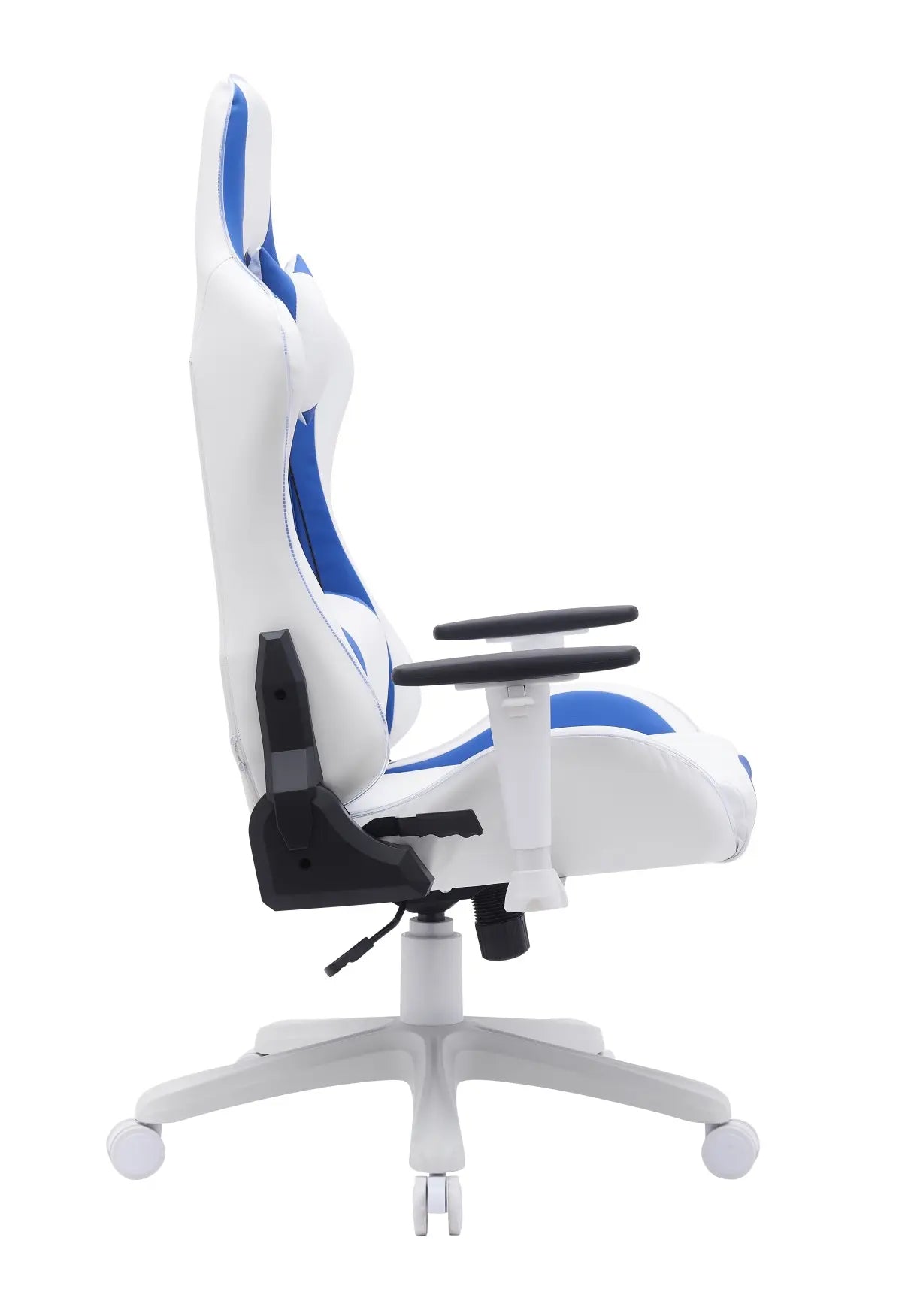 Fauteuil de gaming KMX Blanc/Bleu | Style Racing et Support Lombaire
