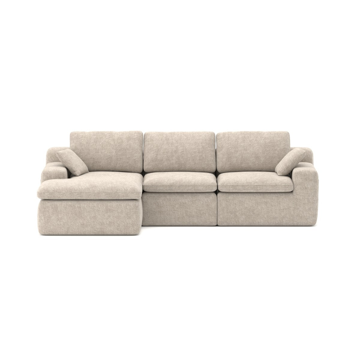 Grand sectionnel en tissu beige | Confort Pocket Coil et mousse 30D