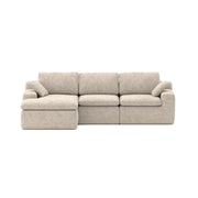 Grand sectionnel en tissu beige | Confort Pocket Coil et mousse 30D