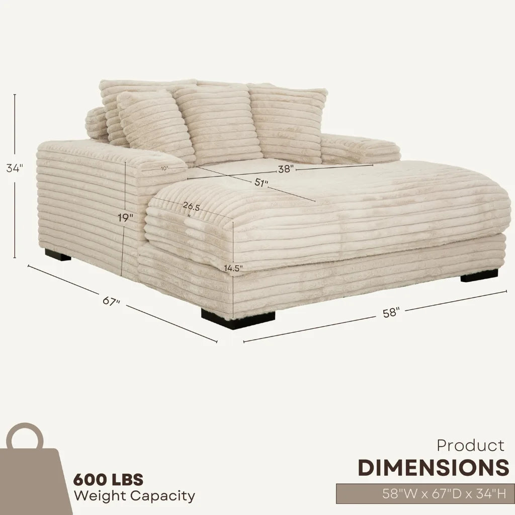 Lounger Cuddler Taupe | Détente Connectée et Port USB
