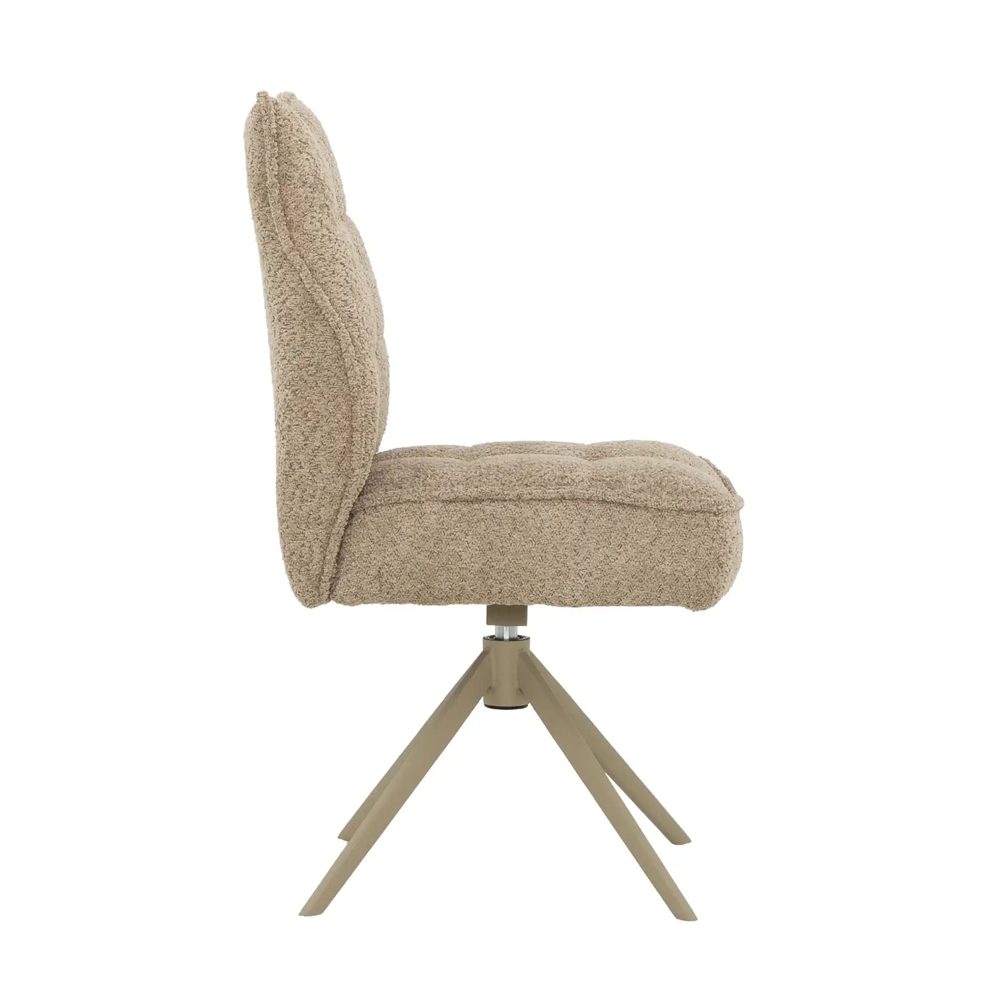 Ensemble de 2 Chaises de Cuisine Pivotantes en Tissu Gris - Primo