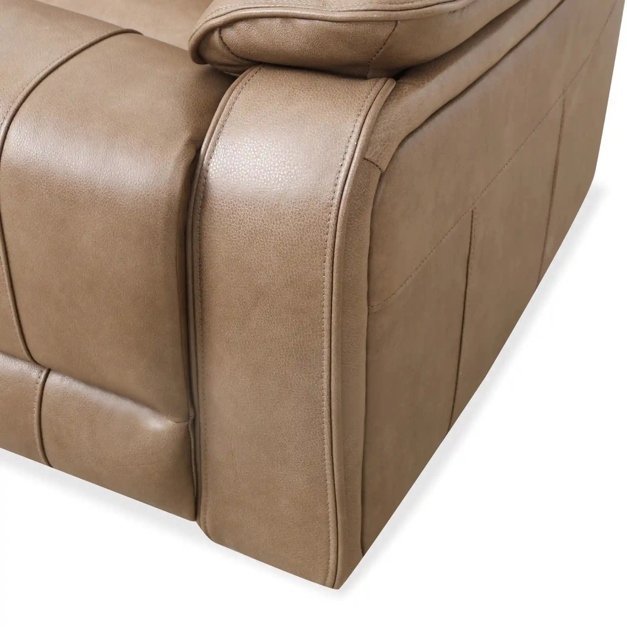 Brindle Fauteuil Berçant Inclinable Électrique Cuir Taupe - Primo