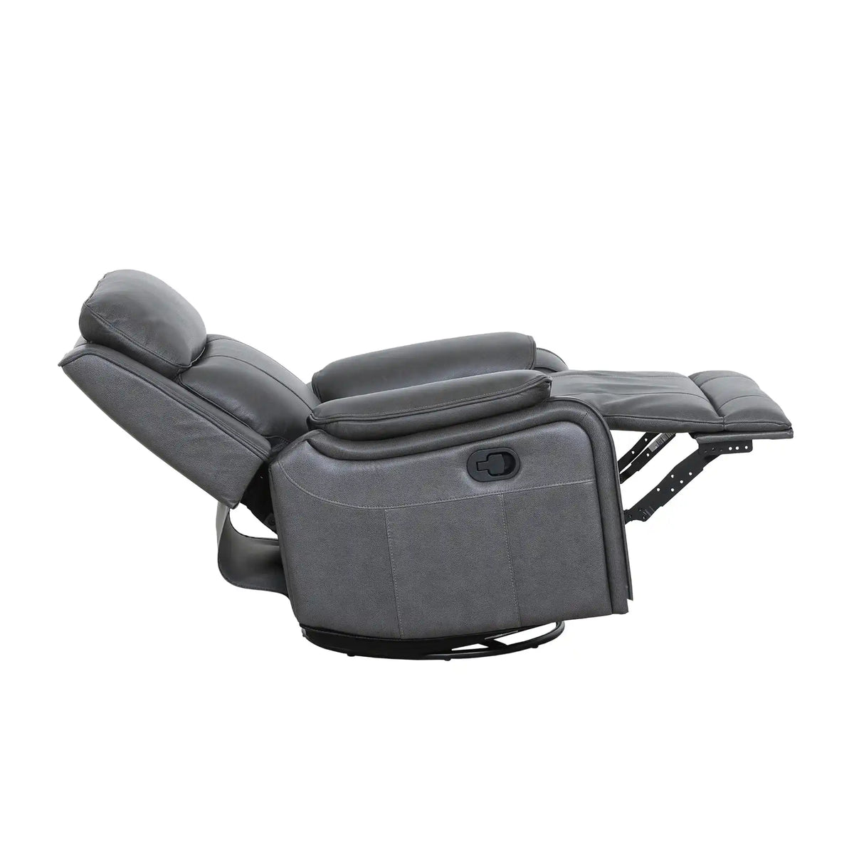 Primo Brindle Fauteuil Pivotant Berçant Inclinable Cuir Anthracite